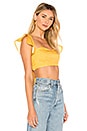 view 2 of 4 Brandi Tie Back Crop Top in Yellow Polka Dot