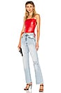 view 5 of 4 Sky Faux Leather Cami in Red