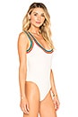 view 3 of 5 Drea Rainbow Ribbed Bodysuit in Rainbow