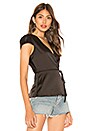 view 2 of 4 Elliot Satin Wrap Top in Black