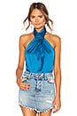view 1 of 4 Amerie Pleated Halter Top in Blue