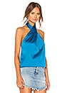 view 2 of 4 Amerie Pleated Halter Top in Blue