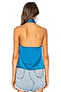view 3 of 4 Amerie Pleated Halter Top in Blue