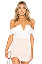 view 1 of 5 Aaliyah Deep V Bodysuit in White