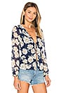 view 2 of 5 Meia Deep V Blouse in Navy Floral