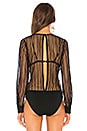 view 4 of 5 Dila Sheer Striped Bodysuit in Black