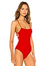 view 3 of 5 Keke Ribbed Strappy Bodysuit in Cherry Red