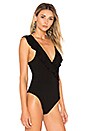 view 3 of 5 Flora Ruffle Bodysuit in Black