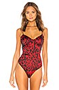 view 2 of 5 Kaia Underwire Bodysuit in Red Leopard