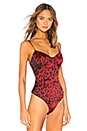 view 3 of 5 Kaia Underwire Bodysuit in Red Leopard