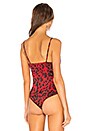 view 4 of 5 Kaia Underwire Bodysuit in Red Leopard