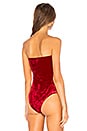 view 4 of 5 Gwen Crushed Velvet Strapless Bodysuit in Red
