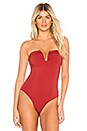 view 2 of 5 Cecila U Wire Strapless Bodysuit in Rust