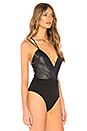 view 3 of 5 Sabrina Deep V Bodysuit in Black