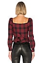 view 3 of 4 Marrie Flannel Puff Sleeve Top in Red & Black