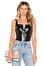 view 1 of 5 Char Faux Leather V Wire Bodysuit in Black