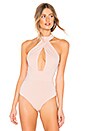 view 2 of 5 Jordyn Criss Cross Front Bodysuit in Nude