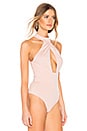 view 3 of 5 Jordyn Criss Cross Front Bodysuit in Nude