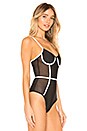 view 3 of 5 Harlow Bandage Mesh Bodysuit in Black