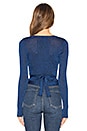 view 3 of 5 Raven Wrap Sweater Top in Blue & Black