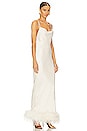 view 2 of 4 Farah Feather Trim Slip Dress in White