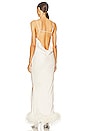 view 3 of 4 Farah Feather Trim Slip Dress in White