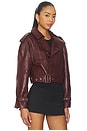 view 2 of 4 Ellery Faux Leather Belted Jacket in Cherry