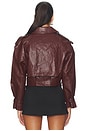view 3 of 4 Ellery Faux Leather Belted Jacket in Cherry
