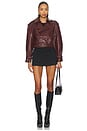 view 4 of 4 Ellery Faux Leather Belted Jacket in Cherry