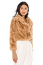 view 3 of 5 Milan Cropped Faux Fur Jacket in Beige
