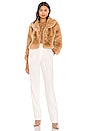 view 5 of 5 Milan Cropped Faux Fur Jacket in Beige