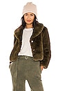 view 1 of 5 Milan Cropped Faux Fur Jacket in Khaki