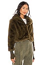 view 3 of 5 Milan Cropped Faux Fur Jacket in Khaki