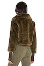 view 4 of 5 Milan Cropped Faux Fur Jacket in Khaki