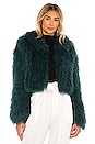 view 1 of 4 London Fur Jacket in Emerald