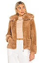 view 1 of 4 Maya Faux Fur Jacket in Beige