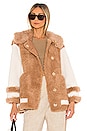 view 1 of 5 Ellie Teddy Jacket in Tan & Ivory
