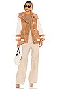 view 5 of 5 Ellie Teddy Jacket in Tan & Ivory