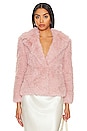 view 1 of 4 Arianna Faux Fur Jacket in Dusty Pink