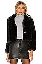 view 1 of 5 Milan Cropped Faux Fur Jacket in Black