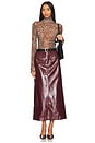 view 5 of 6 Eliza Leather Maxi Skirt in Cherry