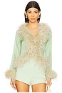 view 1 of 4 Gigi Feather Blouse in Pistachio