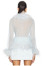 view 3 of 4 Gigi Sheer Feather Blouse in Pale Blue