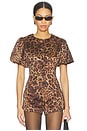 view 1 of 4 Poppy Bubble Sleeve Blouse Top in Leopard