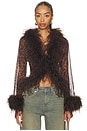 view 1 of 4 Gigi Sheer Feather Blouse Top in Leopard