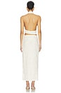 view 3 of 3 Hailey Cowl Neck Halter Top W/ Drape in Ivory