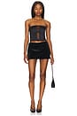 view 5 of 6 Faux Fur Fluff Mini Skirt in Black