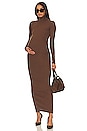 view 1 of 4 Long Sleeve Rib Maternity Dress in Brown