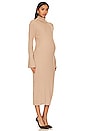 view 3 of 4 Cozy Rib Maternity Dress in Camel
