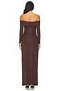 view 3 of 3 Off The Shoulder Evening Dress in Chocolate